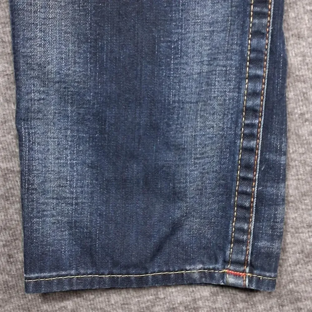 True Religion Section Slim Jeans Mens 34x33 Blue Slim Straight Flap Pockets